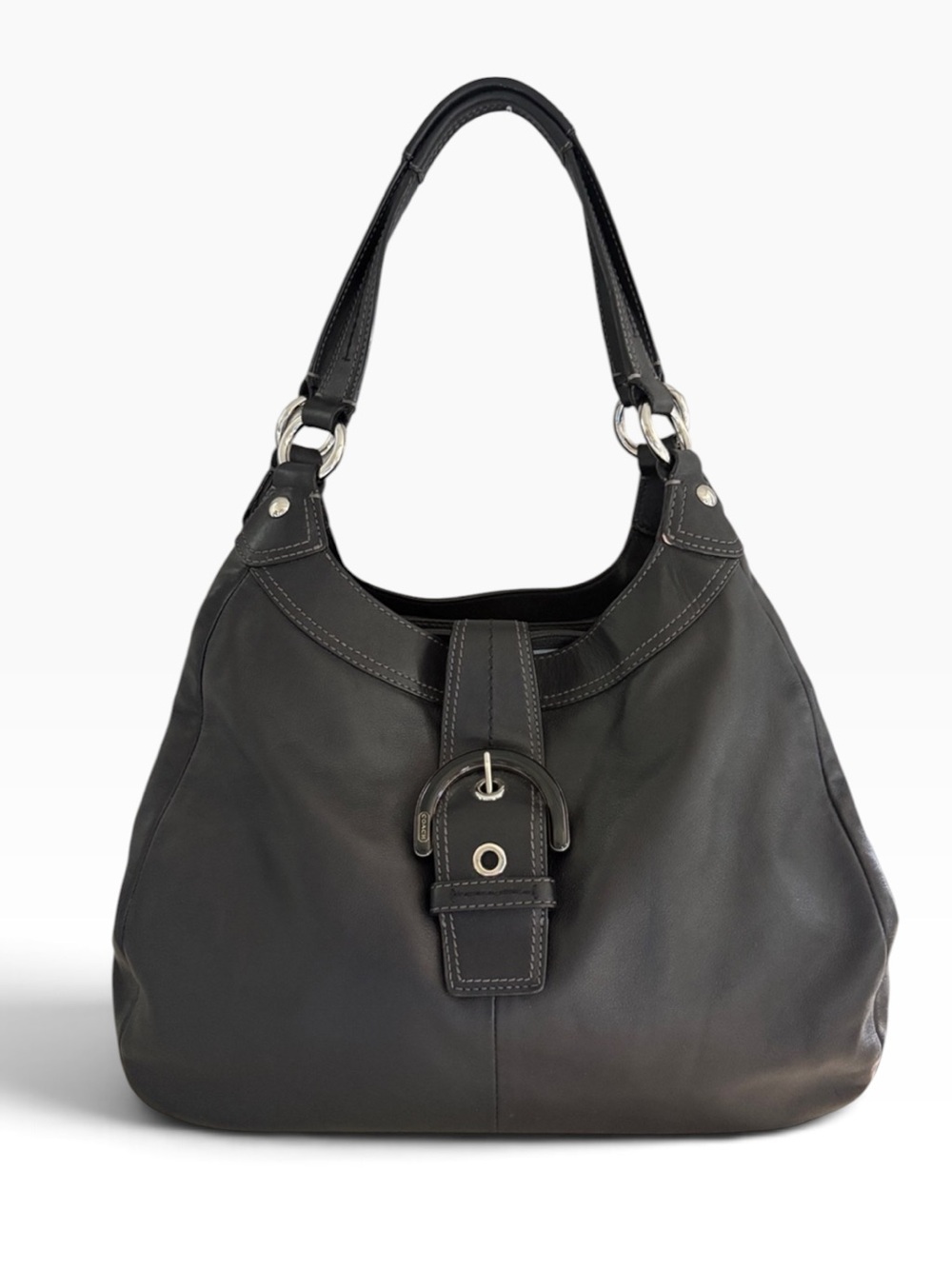 Coach Soho Lynn Hobo Black
Leather Shoulder Bag Dual Handle
F17092